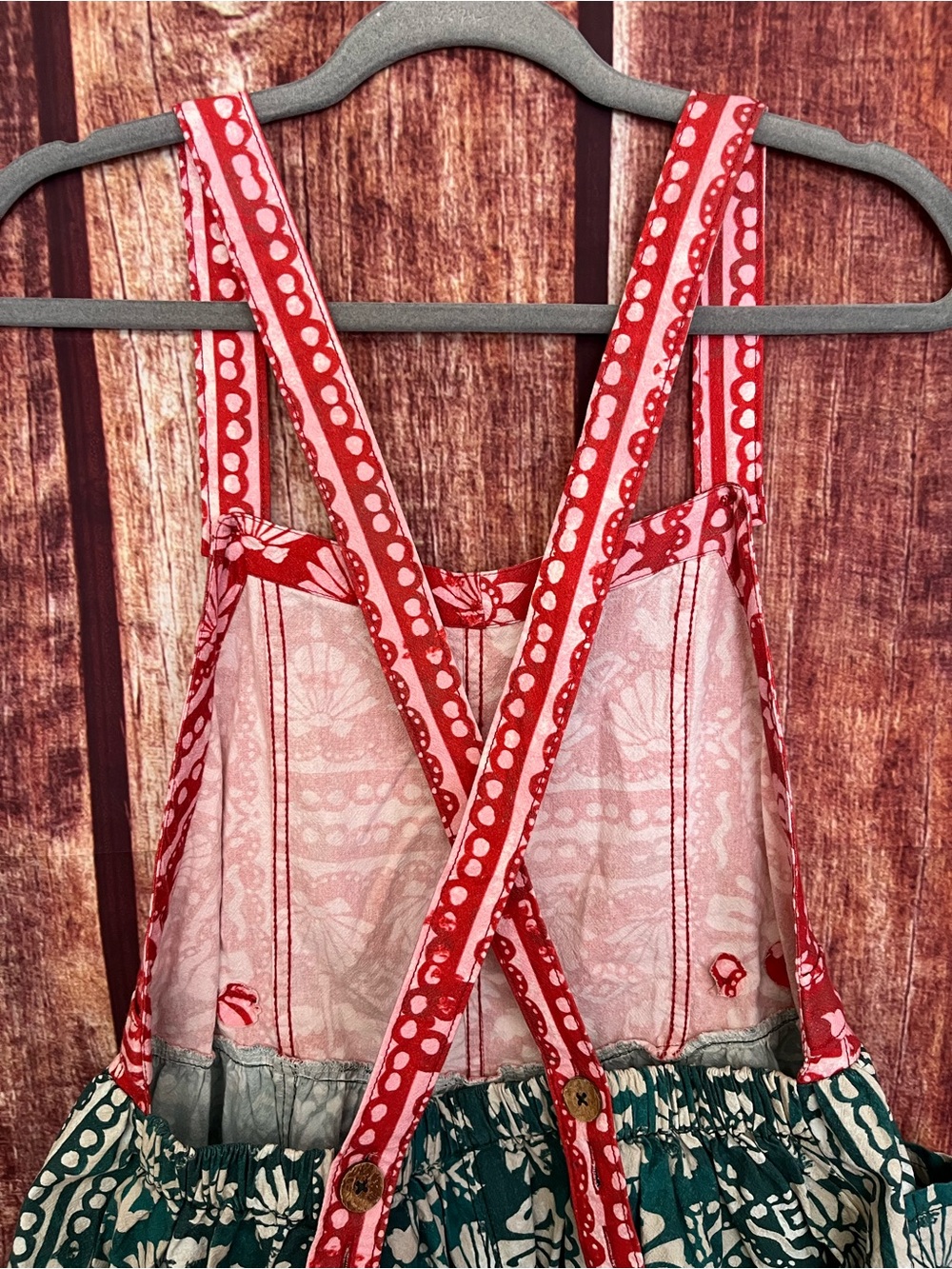 Free People | Tropical Floral Shortalls in Red and Green - Picture 8 of 12